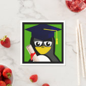 SERVIETTE EN PAPIER PÉGUIN DE DIPLÔME (En situation)