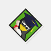 SERVIETTE EN PAPIER PÉGUIN DE DIPLÔME (Coin)