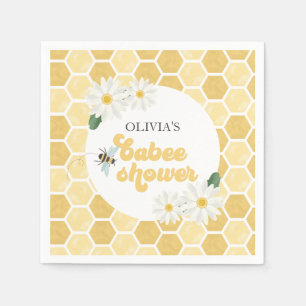 Serviette En Papier Peigne et marguerites de Baby shower d'abeilles