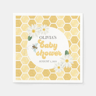 Serviette En Papier Peigne et marguerites de Baby shower d'abeilles
