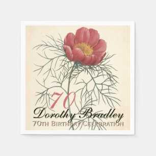 Serviette En Papier Peine botanique vintage 70e fête d'anniversaire PP