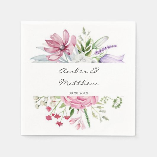 Serviette En Papier Peine rose vierge Périwinkle Mariage Tulip serviet (Devant)