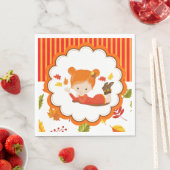 Serviette En Papier Peint à la main Automne Adorable fille (En situation)