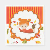 Serviette En Papier Peint à la main Automne Adorable fille (Devant)