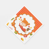 Serviette En Papier Peint à la main Automne Adorable fille (Coin)