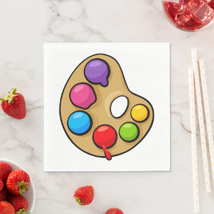 Serviette En Papier Peintres Art Palette serviettes