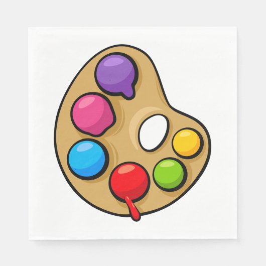 Serviette En Papier Peintres Art Palette serviettes (Devant)