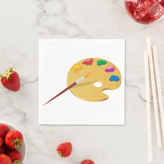 Serviette En Papier Peintres Palette Papier serviettes (En situation)