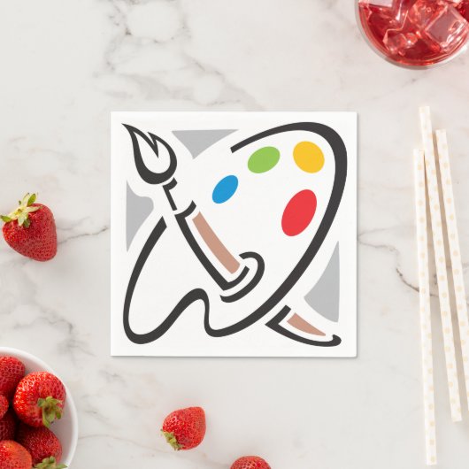 Serviette En Papier Peintres Palette Papier serviettes (En situation)