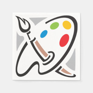 Serviette En Papier Peintres Palette Papier serviettes