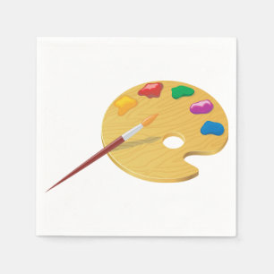Serviette En Papier Peintres Papier Palette Napkins