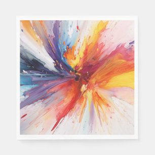 Serviette En Papier Peinture à aquarelle Explosion Abstraite