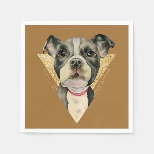 Serviette En Papier Peinture à l'aquarelle de Chien à Chien à Chien à  (Devant)