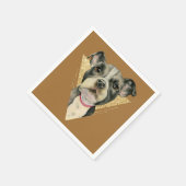 Serviette En Papier Peinture à l'aquarelle de Chien à Chien à Chien à  (Coin)