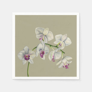 Serviette En Papier Peinture à l'aquarelle des orchidées