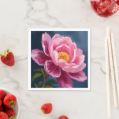 Serviette En Papier Peinture à l'aquarelle florale rose (En situation)