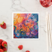 Serviette En Papier Peinture à l'huile de tourbillons psychédélique (En situation)