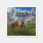 Serviette En Papier Peinture à l'huile Elephant Duo, serviettes en pap (Devant)