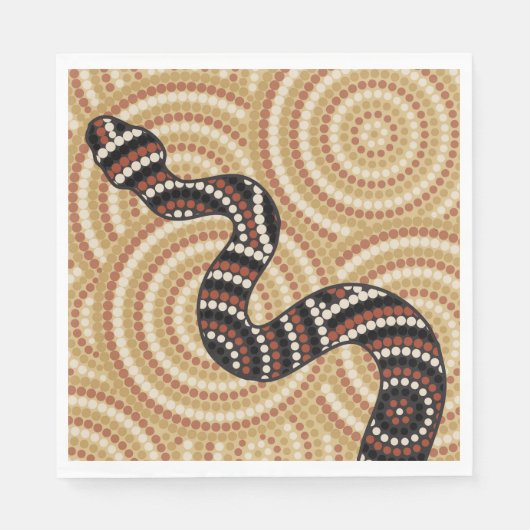 Serviette En Papier Peinture à points de serpent autochtone (Devant)