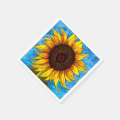 Serviette En Papier Peinture Abstraite de tournesol (Coin)