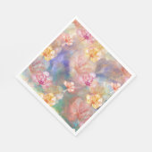 Serviette En Papier Peinture Abstraite et fleurs (Coin)