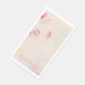 Serviette En Papier Peinture abstraite rose et corail avec texte perso (Coin)