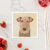 Serviette En Papier Peinture Airedale Terrier - Cute Original Art (En situation)
