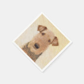 Serviette En Papier Peinture Airedale Terrier - Cute Original Art (Coin)