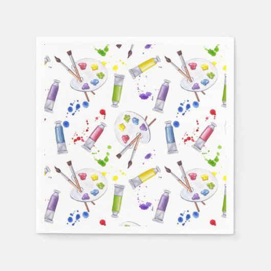 Serviette En Papier Peinture Anniversaire Art Artisanat (Devant)