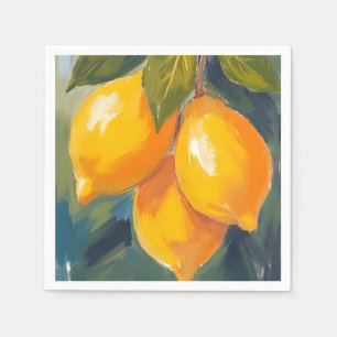 Serviette En Papier Peinture aquarelle de fruits d'arbre à citron