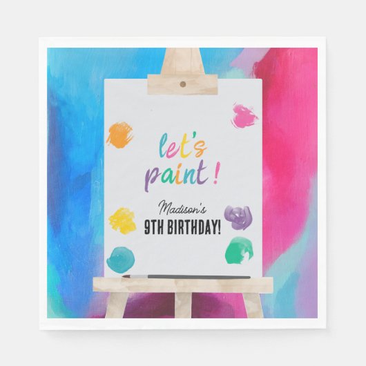 Serviette En Papier Peinture Artiste Peinture Anniversaire Thème (Devant)