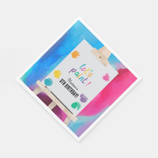 Serviette En Papier Peinture Artiste Peinture Anniversaire Thème (Coin)