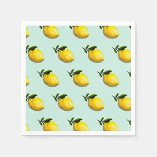 Serviette En Papier Peinture au citron aquarelle