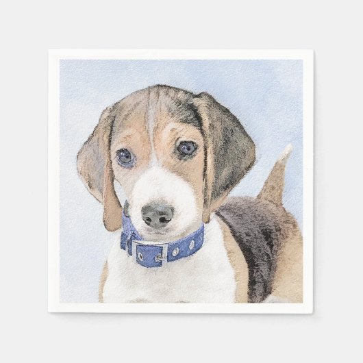 Serviette En Papier Peinture beagle - Cute Original Chien Art (Devant)