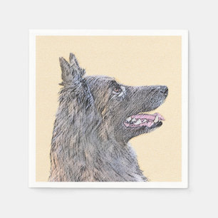 Serviette En Papier Peinture belge Tervuren - Cute Original Chien Art