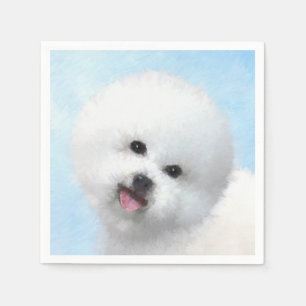 Serviette En Papier Peinture Bichon Frise - Cute Original Chien Art