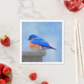 Serviette En Papier Peinture Bluebird - Art original pour oiseaux (En situation)
