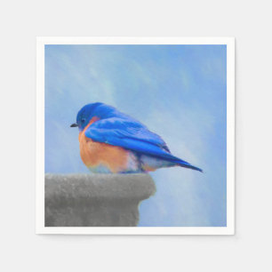 Serviette En Papier Peinture Bluebird - Art original pour oiseaux