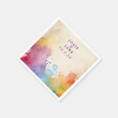 Serviette En Papier Peinture brillante éclaboussures mariage serviette (Coin)