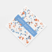 Serviette En Papier Peinture colorée cool Splatter Joyeux anniversaire (Coin)