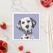 Serviette En Papier Peinture Dalmatienne - Cute Original Chien Art (En situation)