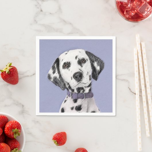 Serviette En Papier Peinture Dalmatienne - Cute Original Chien Art (En situation)