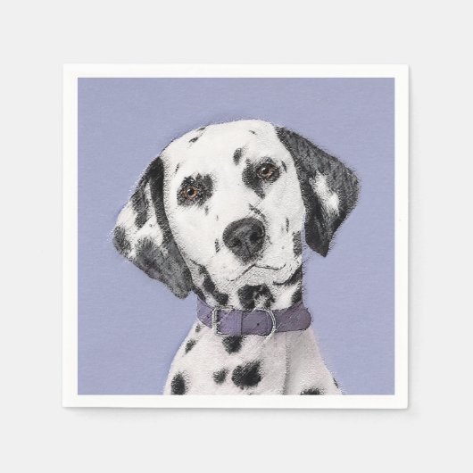 Serviette En Papier Peinture Dalmatienne - Cute Original Chien Art (Devant)