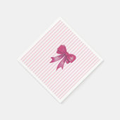 Serviette En Papier Peinture d'amour rose Bow (Coin)