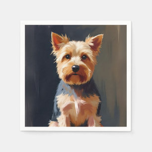 Serviette En Papier Peinture d'animal de compagnie Chien Yorkshire Ter