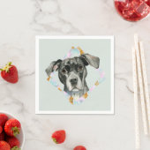 Serviette En Papier Peinture d'aquarelle "All Ears" Pit Bull Dog (En situation)