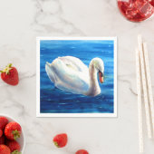 Serviette En Papier Peinture d'aquarelle de cygne blanc, sauvagine, oi (En situation)