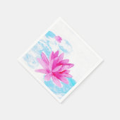 Serviette En Papier Peinture d'aquarelle rose Lotus (Coin)