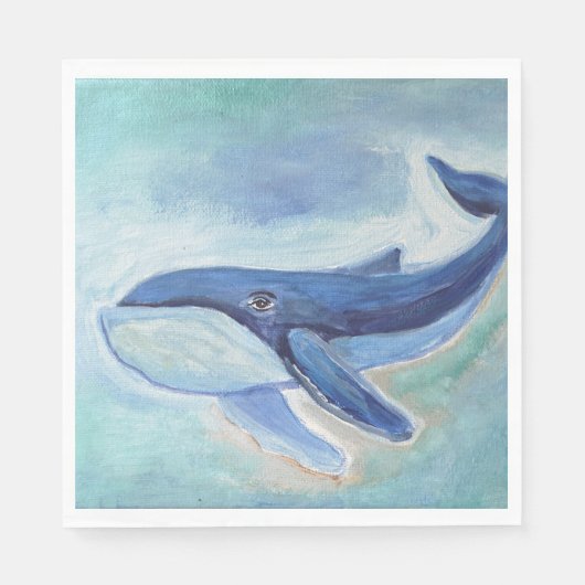 Serviette En Papier Peinture de baleine (Devant)
