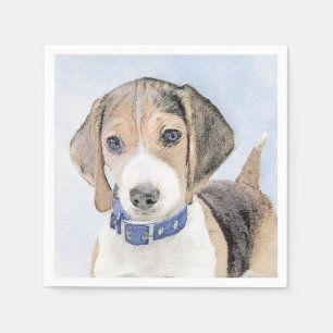 Serviette En Papier Peinture de Beagle - Joli Art Original de Chien